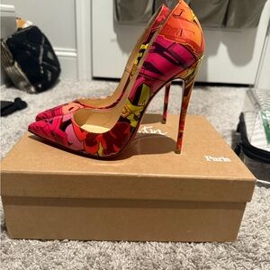 Christian Louboutin Vibrant Red and Pink Heels